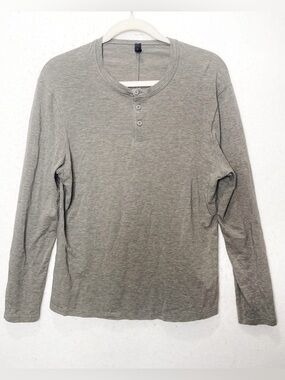 Lululemon Long Sleeve Gray Performance Heathered Henley Metal Vent Tech Small